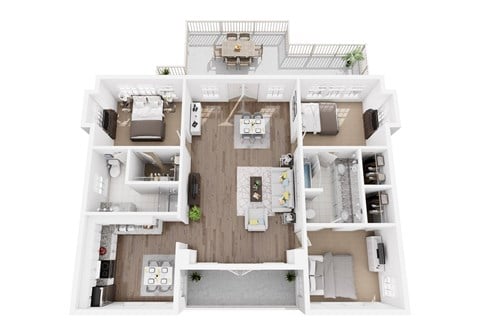 Floor plan for 3 beds, 2 baths, 1500 sqft